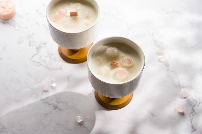 瓷感高腳水晶精油蠟燭